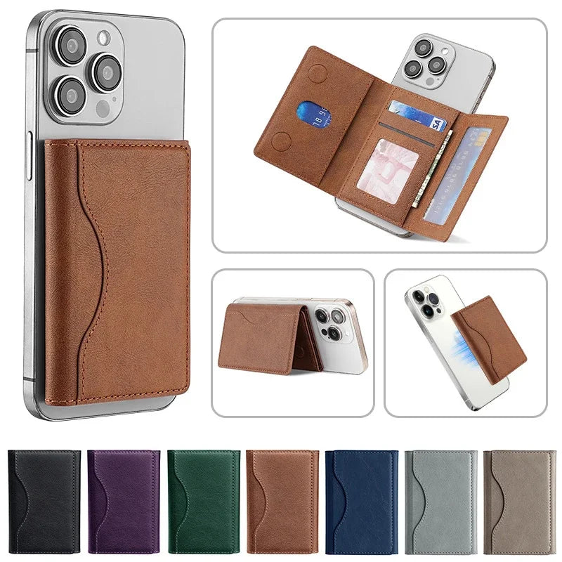 Wallet - Trifold Magnetic Phone Wallet PU Leather Wallet for IPhone