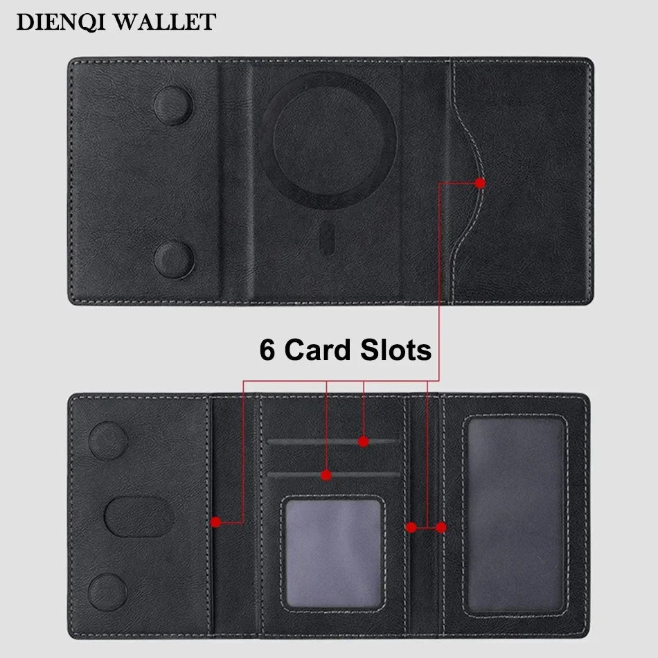 Wallet - Trifold Magnetic Phone Wallet PU Leather Wallet for IPhone