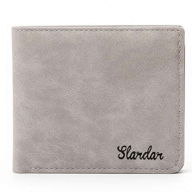 Wallet - Men's ultra-thin short leather wallet card bag wallet soft leather