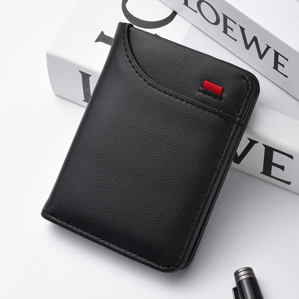 Wallet -  Leather Card Holder Short Vertical High Quality Men's Wallet