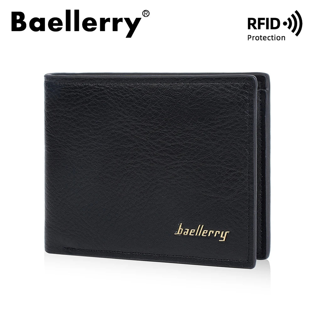 Baellerry Classic Short Genuine Leather Men Wallets Fashion Coin Pocket Card Holder Men Purse Simple Quality