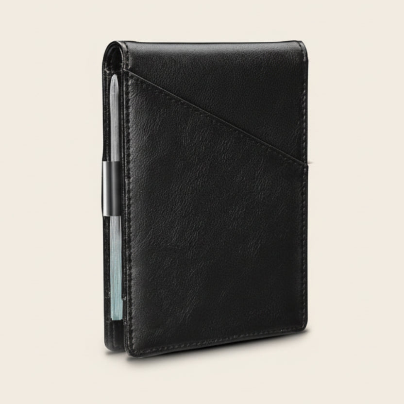 Wallet - Minimalist men's wallet RFID double fold cross front pocket