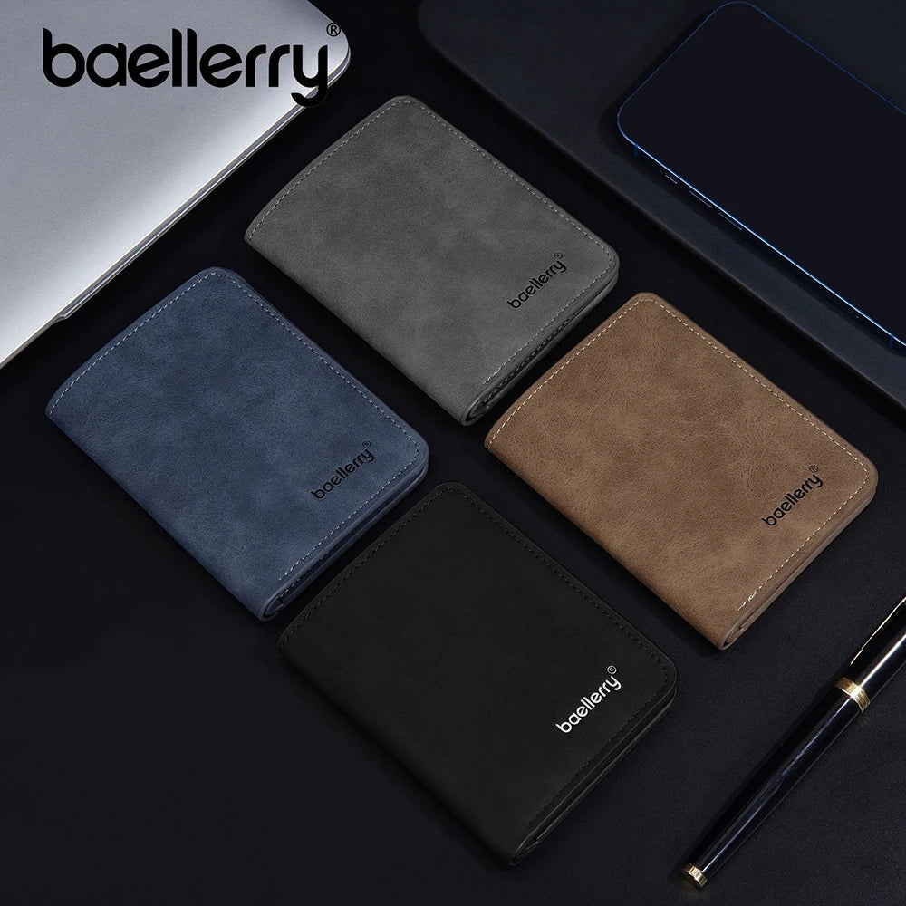 Wallet - Baellerry Wallet for Men PU Leather Front Pocket Minimalist Money Clip Travel Essentials