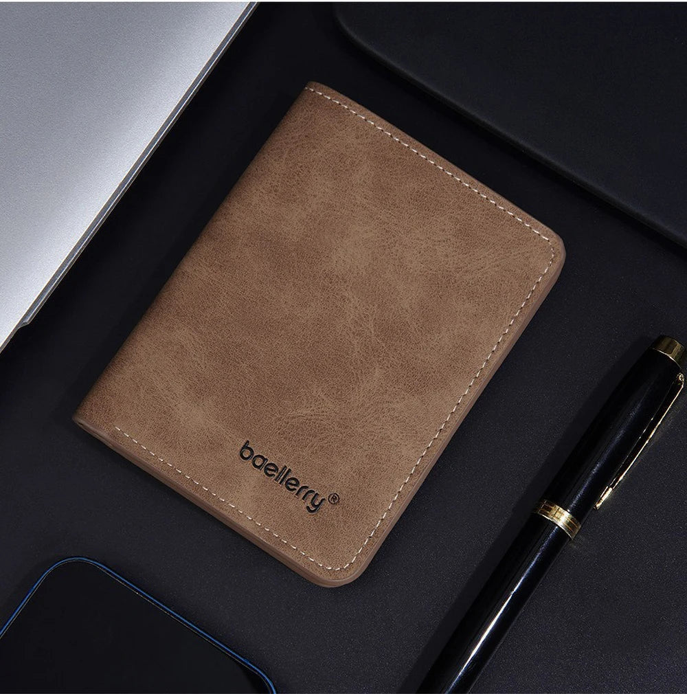 Wallet - Baellerry Wallet for Men PU Leather Front Pocket Minimalist Money Clip Travel Essentials