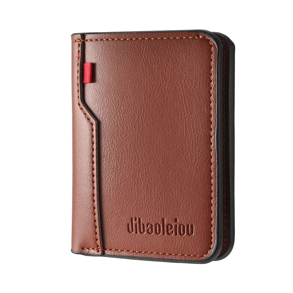 Wallet -  Leather Card Holder Short Vertical High Quality Men's Wallet