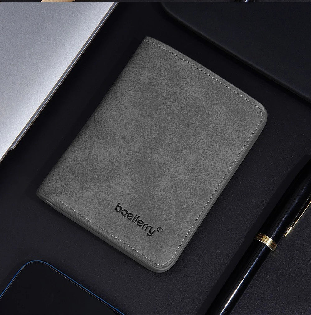 Wallet - Baellerry Wallet for Men PU Leather Front Pocket Minimalist Money Clip Travel Essentials