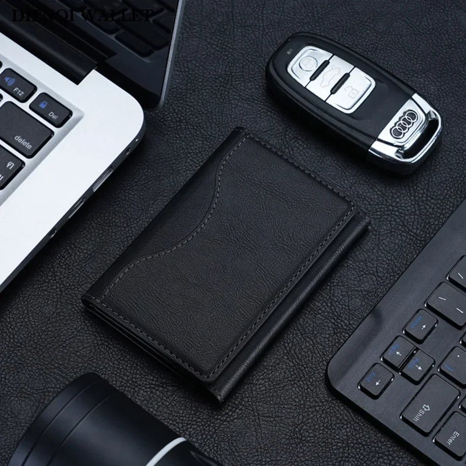 Wallet - Trifold Magnetic Phone Wallet PU Leather Wallet for IPhone