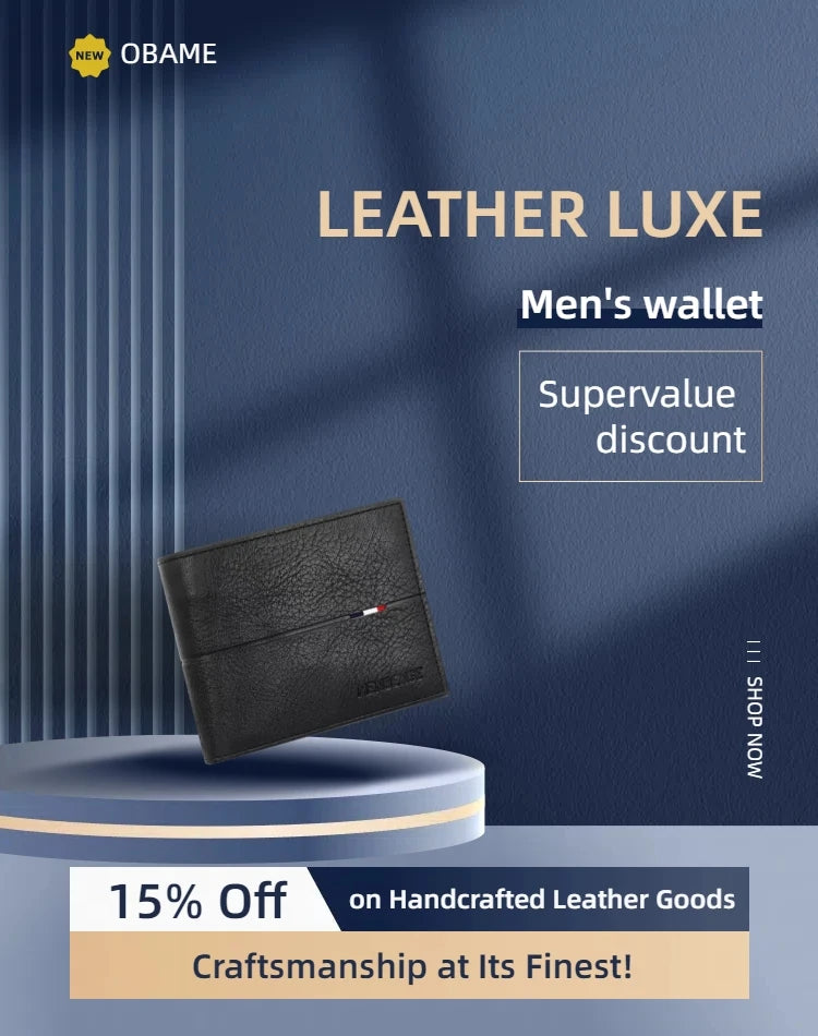 Wallet - Male Purse Simple Coin Pocket High Quality PU Leather Men's Wallet