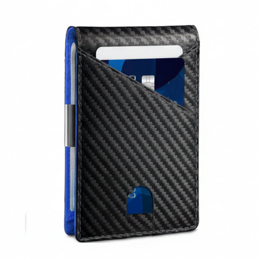 Wallet - Minimalist men's wallet RFID double fold cross front pocket