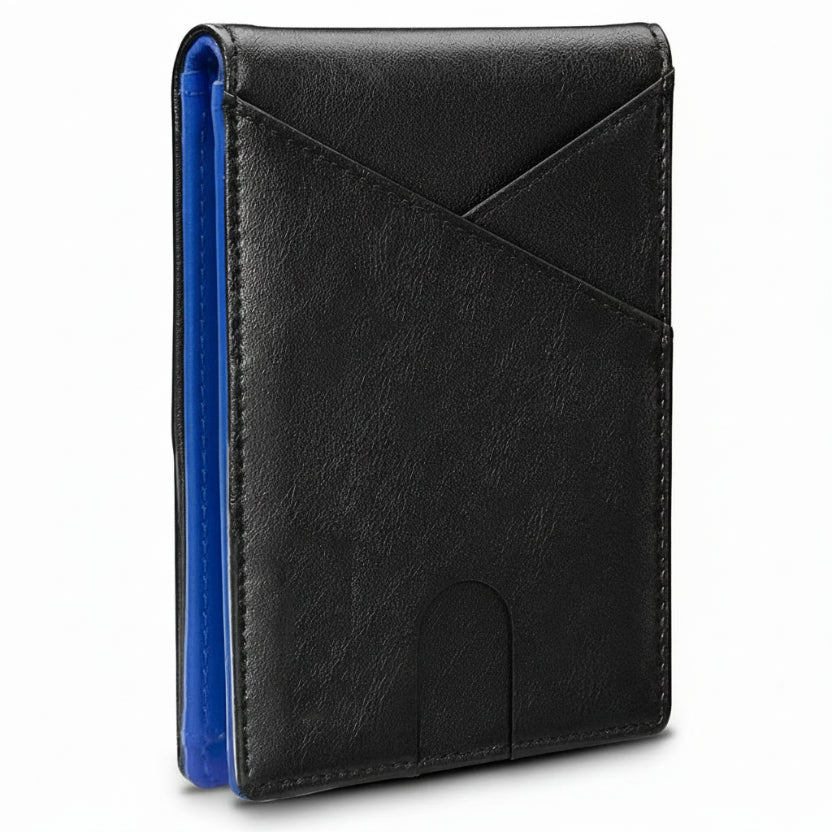Wallet - Minimalist men's wallet RFID double fold cross front pocket