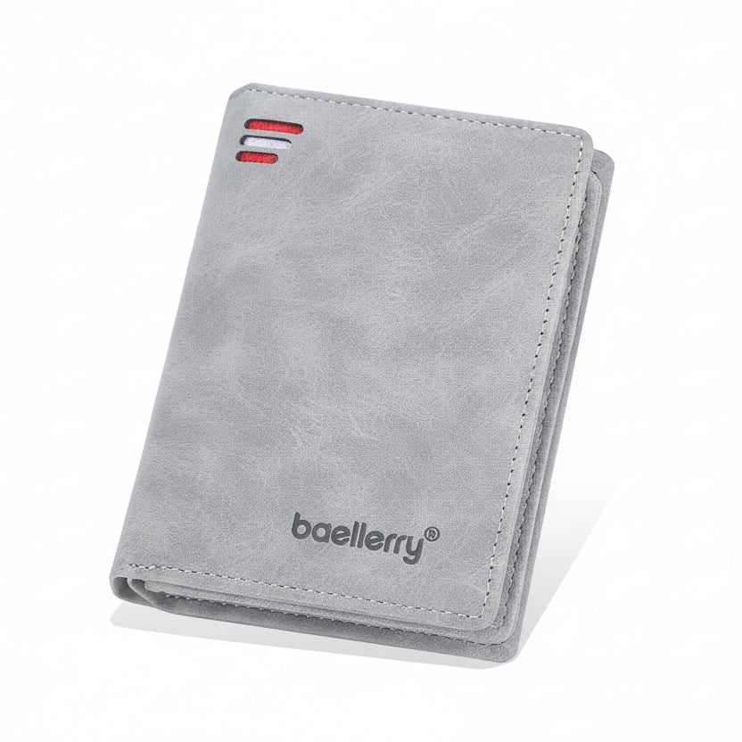 Wallet - Men's Front Pocket Wallet Leather Zipper Closure RFID Protection