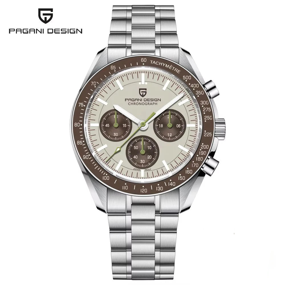 Watch - PAGANI DESIGN Men's Watches Luxury Quartz Watch VK63 Chronograph AR Sapphire Mirror Ceramic Bezel Luminous