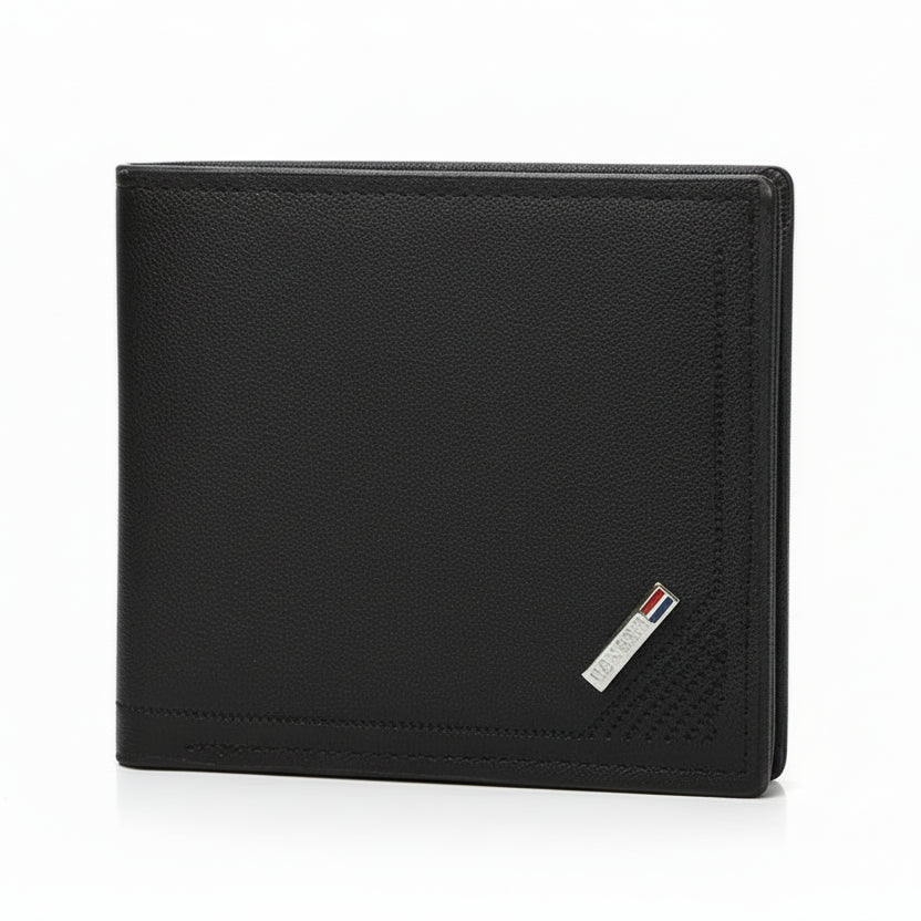 Wallet - Mens Wallet Horizontal Short Bifold Large Capacity Card Holder Slim Minimalist