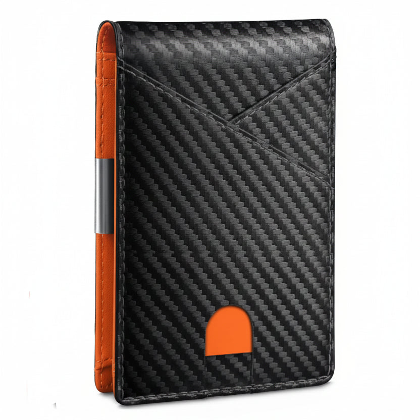 Wallet - Minimalist men's wallet RFID double fold cross front pocket