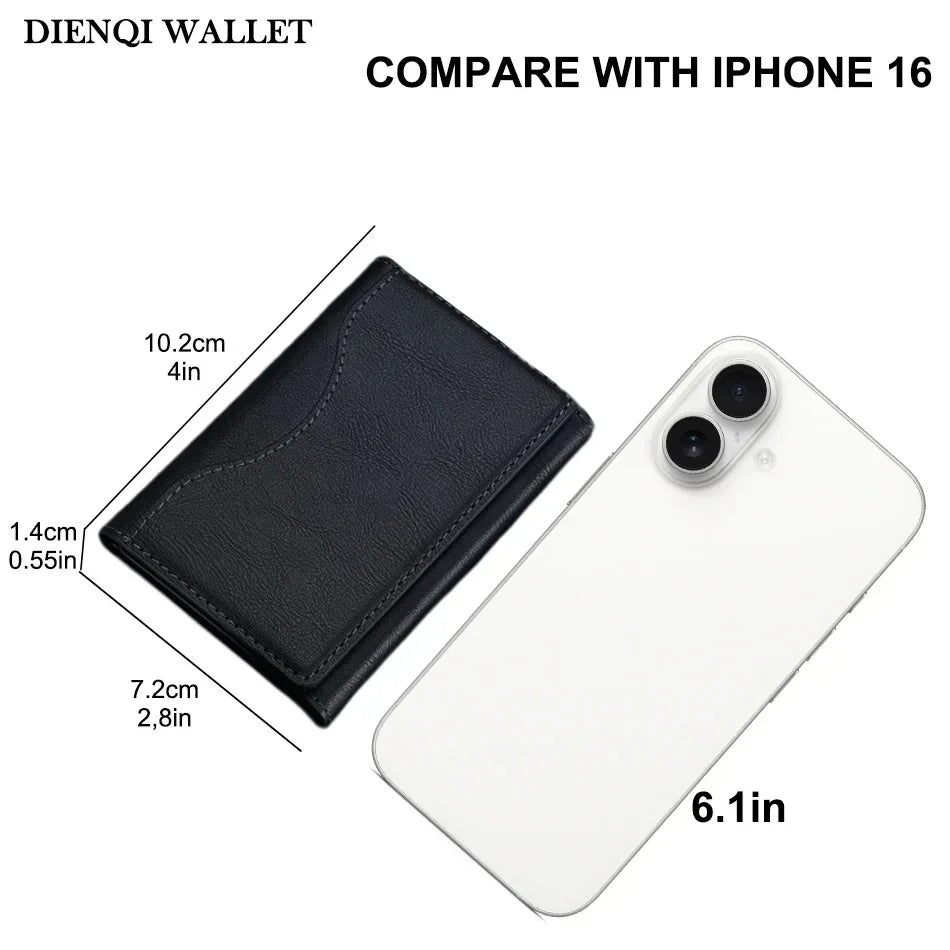 Wallet - Trifold Magnetic Phone Wallet PU Leather Wallet for IPhone