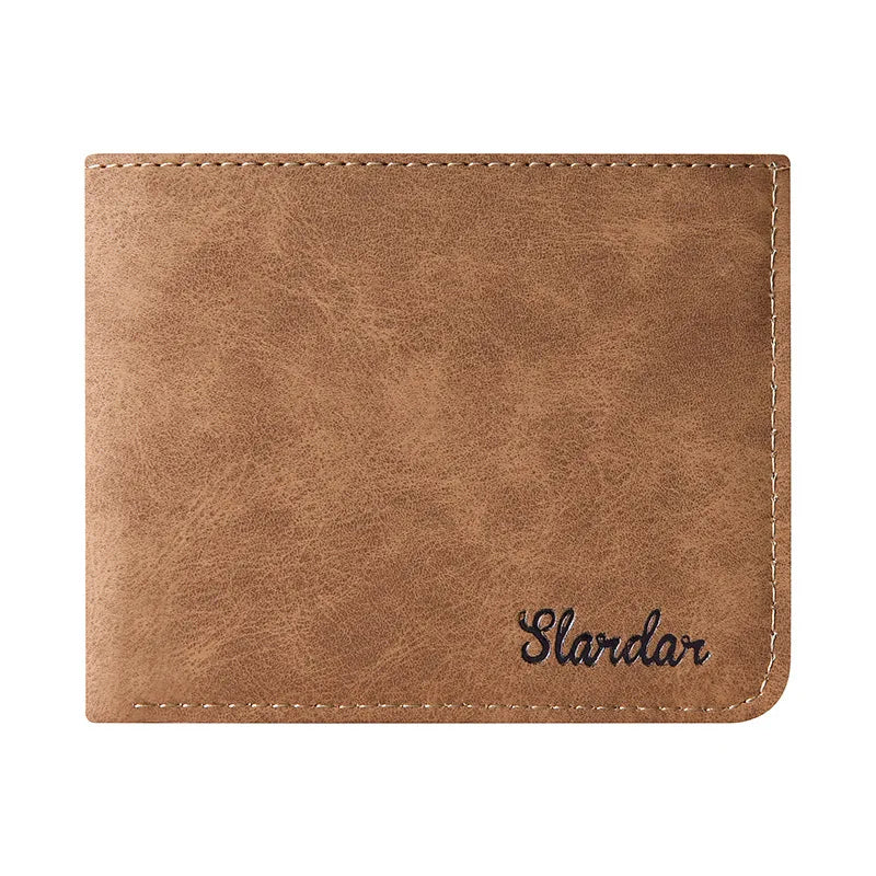 Wallet - Men's ultra-thin short leather wallet card bag wallet soft leather