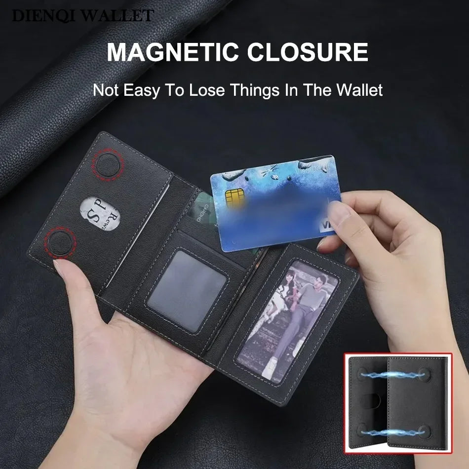 Wallet - Trifold Magnetic Phone Wallet PU Leather Wallet for IPhone