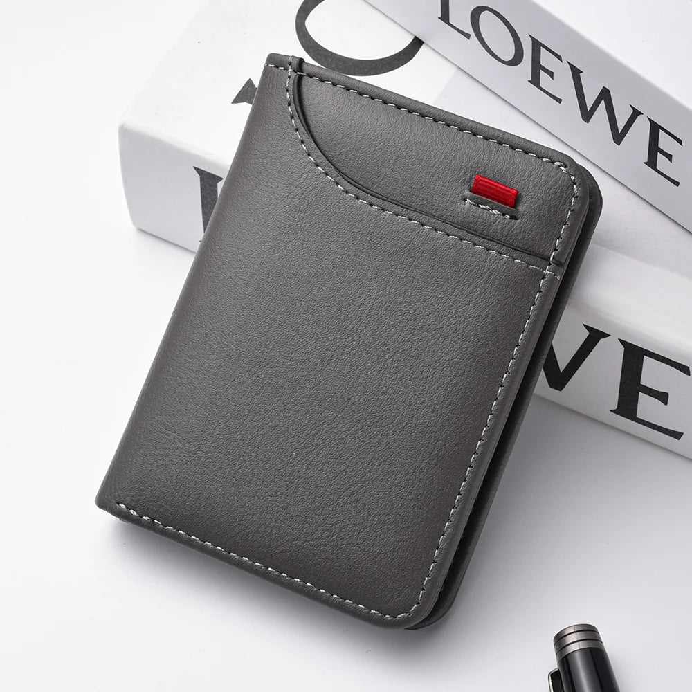 Wallet -  Leather Card Holder Short Vertical High Quality Men's Wallet