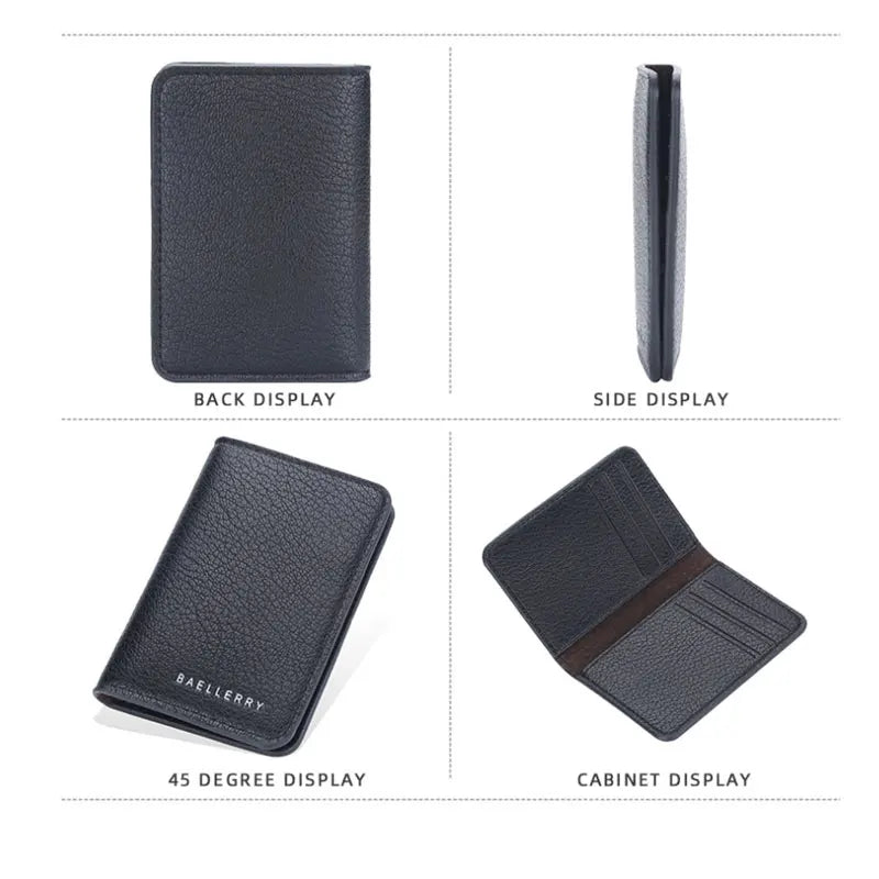 Wallet - Litchi Pattern Soft Leather Open Card Holder - For Men and Women