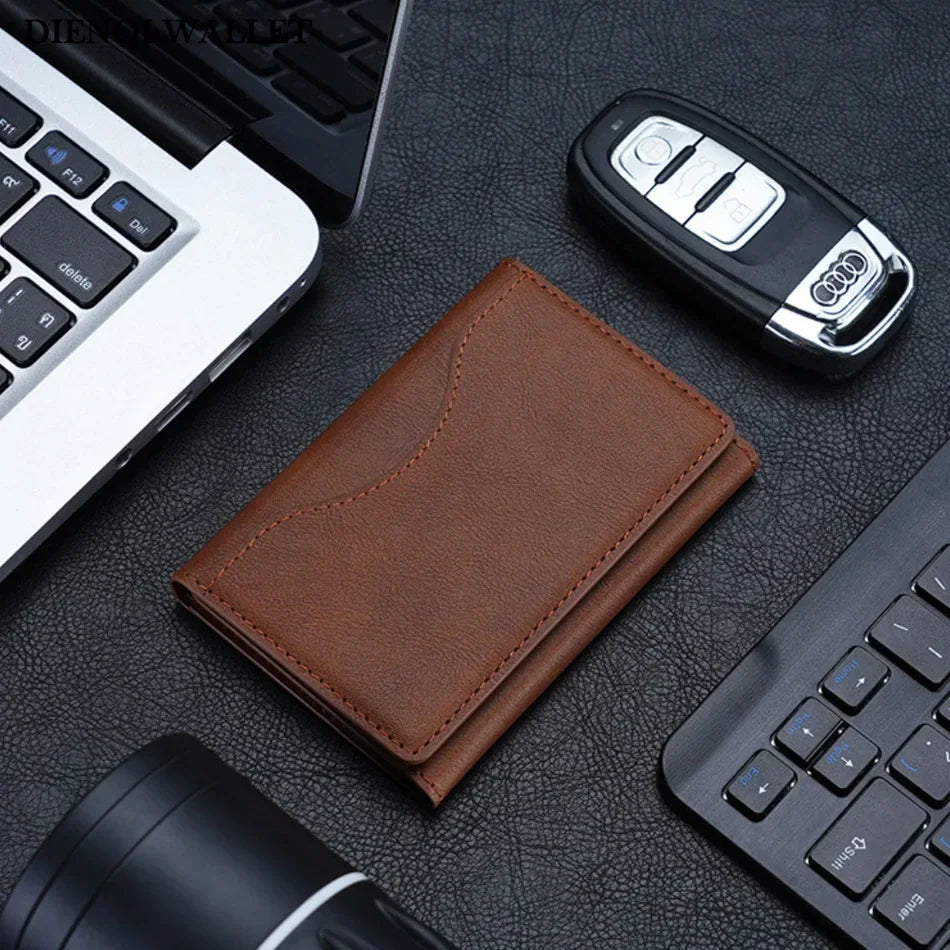 Wallet - Trifold Magnetic Phone Wallet PU Leather Wallet for IPhone
