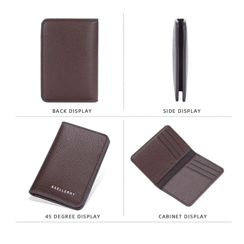 Wallet - Litchi Pattern Soft Leather Open Card Holder - For Men and Women