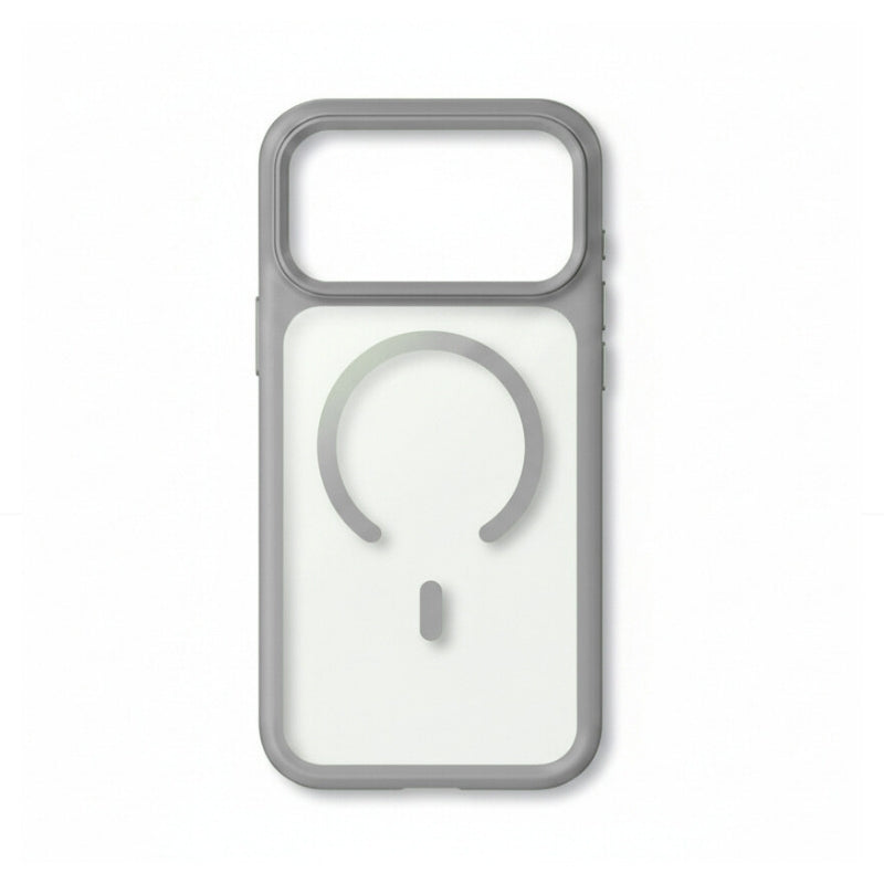 Case - Luxury Orange Matte Transparent For Magsafe Phone Case Metal Buttons